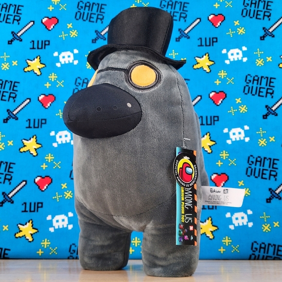 Among Us Black Plague Doctor Crow w/ Top Hat Crewmate 12" Official Plush Toikido - Picture 5 of 9